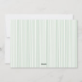 Stylish Modern Green Stripes Family Photo Happiest シーズンカード (裏面)