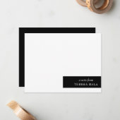 Stylish Modern Minimal Black and White Design ノートカード (正面/裏面インサイチュ)