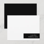 Stylish Modern Minimal Black and White Design ノートカード (正面/裏面)