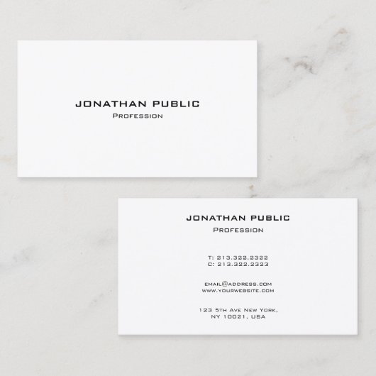 Stylish Modern Minimal Template Contact With Us 名刺 (正面/裏面)