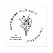 Stylish Modern Minimalist Poppy Bouquet ラバースタンプ (インプリント)