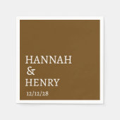 STYLISH MODERN MINIMALIST SCRIPT CUSTOM WEDDING  スタンダードカクテルナプキン (正面)