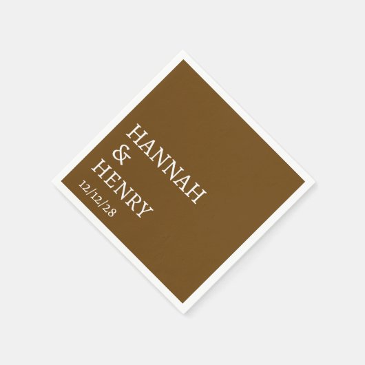 STYLISH MODERN MINIMALIST SCRIPT CUSTOM WEDDING  スタンダードカクテルナプキン (角)