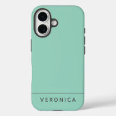 Stylish Modern Mint Green Personalized Name  Case-Mate iPhoneケース (裏面)