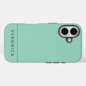 Stylish Modern Mint Green Personalized Name  Case-Mate iPhoneケース (裏面 (横))