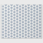 Stylish Modern Navy Blue and White Stars Christmas ラッピングペーパー (フラット)