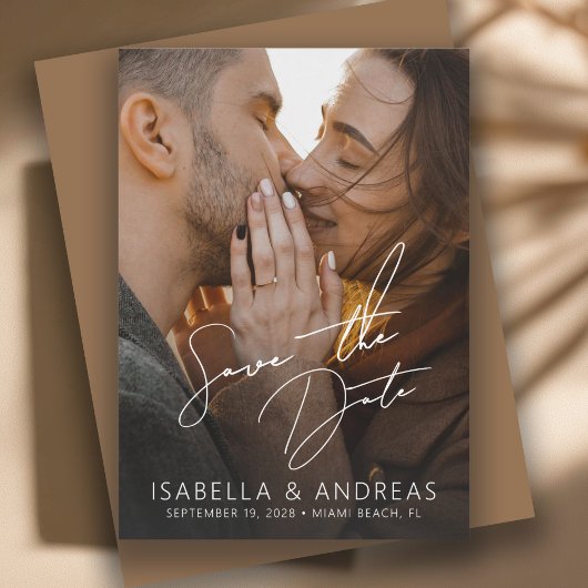 Stylish Modern Photo Wedding Save the Date セーブザデート