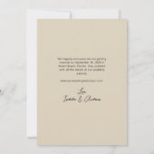 Stylish Modern Photo Wedding Save the Date セーブザデート (裏面)