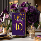 Stylish Modern Purple Calla Lily Table Number テーブルナンバー
