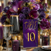 Stylish Modern Purple Calla Lily Table Number テーブルナンバー