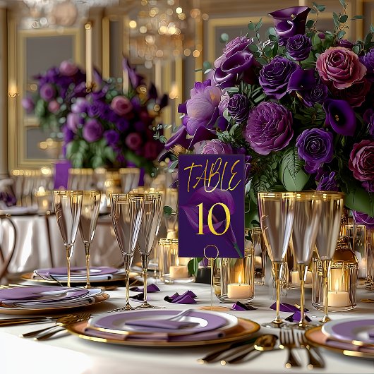 Stylish Modern Purple Calla Lily Table Number テーブルナンバー