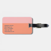 Stylish Modern Stripes Earth Tones Name Contact ラゲッジタグ (裏面横)