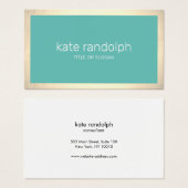 Stylish Modern Turquoise Gold Border Beauty salon (正面&裏面)