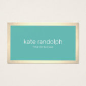 Stylish Modern Turquoise Gold Border Beauty salon (正面)