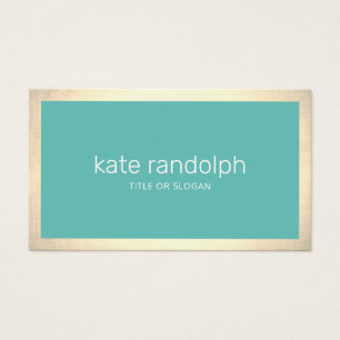 Stylish Modern Turquoise Gold  Border Beauty salon