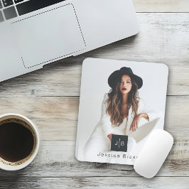 Stylish Modern Woman Entrepreneur Monogram Photo マウスパッド