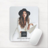 Stylish Modern Woman Entrepreneur Monogram Photo マウスパッド (マウス)