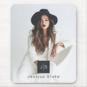 Stylish Modern Woman Entrepreneur Monogram Photo マウスパッド (正面)