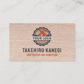 Stylish Modern Wood Construction Handyman Carpente 名刺 (正面)