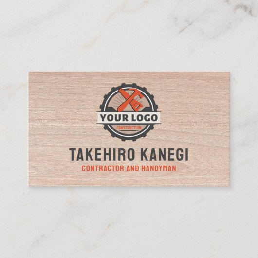 Stylish Modern Wood Construction Handyman Carpente 名刺 (正面)
