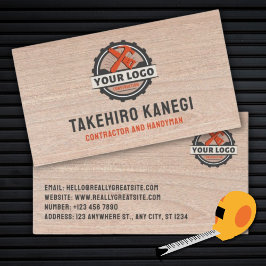 Stylish Modern Wood Construction Handyman Carpente 名刺