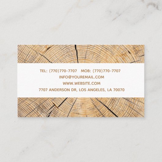 Stylish Modern Wooden Carpentry Business Card 名刺 (裏面)