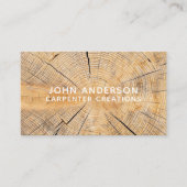 Stylish Modern Wooden Carpentry Business Card 名刺 (正面)