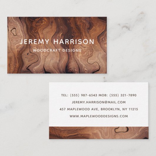 Stylish Modern Wooden Carpentry Construction 名刺 (正面/裏面)