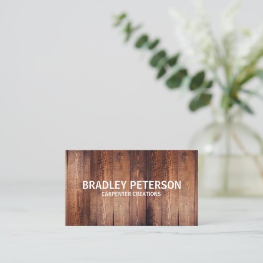 Stylish Modern Wooden Carpentry Construction 名刺 (スタンド正面)