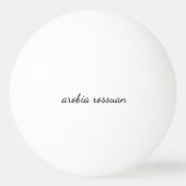 Stylish Monogram Modern Minimal White Script Art 卓球ボール (正面)