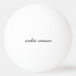 Stylish Monogram Modern Minimal White Script Art 卓球ボール