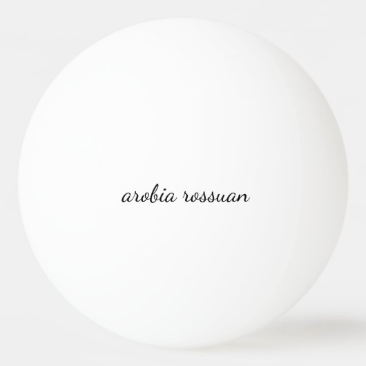 Stylish Monogram Modern Minimal White Script Art 卓球ボール (正面)