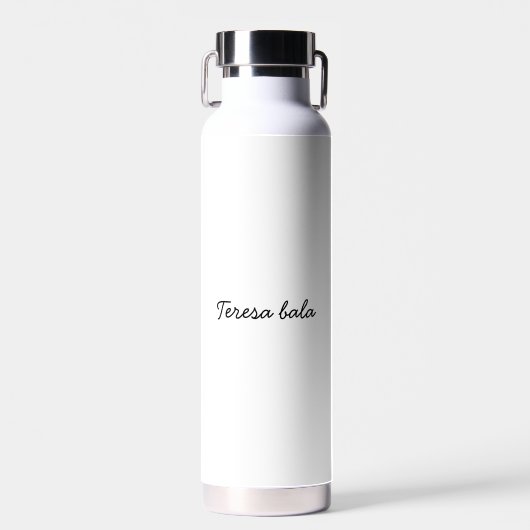 Stylish Monogram Modern Minimalist White Script ウォーターボトル (正面)