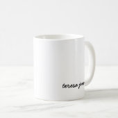 Stylish Monogram Modern Minimalist White Script コーヒーマグカップ (正面右)