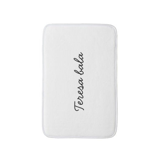 Stylish Monogram Modern Minimalist White Script バスマット (正面縦)