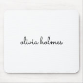 Stylish Monogram | Modern Minimalist White Script マウスパッド (正面)