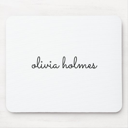 Stylish Monogram | Modern Minimalist White Script マウスパッド (正面)