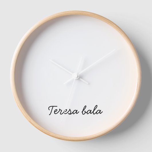 Stylish Monogram Modern Minimalist White Script 壁時計 (正面)