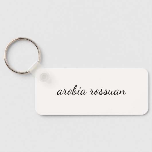 Stylish Monogram | White Script Personalized  キーホルダー (裏面)