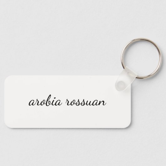 Stylish Monogram | White Script Personalized  キーホルダー (正面)