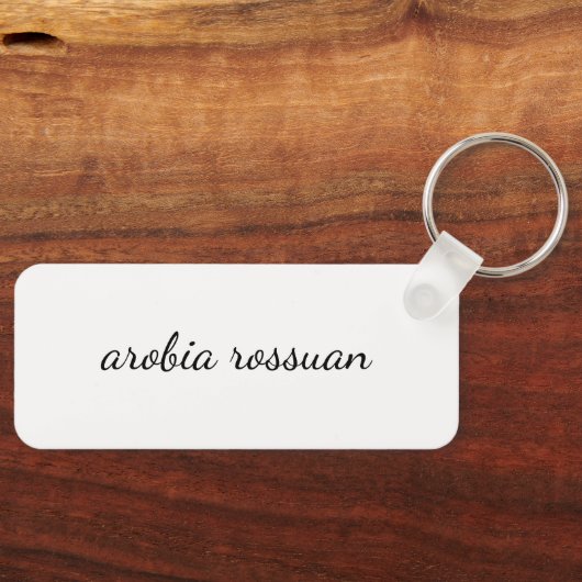 Stylish Monogram | White Script Personalized  キーホルダー (正面)
