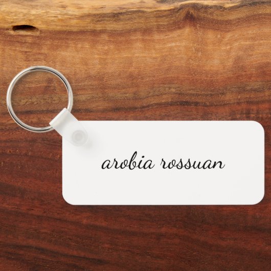 Stylish Monogram | White Script Personalized  キーホルダー (裏面)