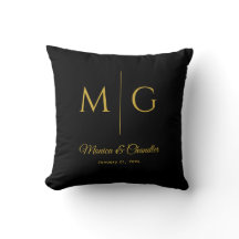 Stylish Monogram With Couple Name Black