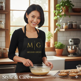 Stylish Monogram With Name Personalized エプロン