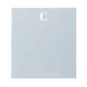 Stylish Monogrammed Name Modern Soft Blue ノートパッド (正面)