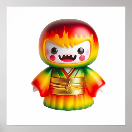 Stylish Monster Wall Art with Hat – Cute Spooky Fa ポスター (正面)