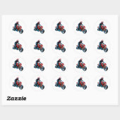 🏍️ Stylish Motorcycle Rider Classic Vintage Speed ラウンドシール (シート)