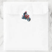 🏍️ Stylish Motorcycle Rider Classic Vintage Speed ラウンドシール (バッグ)
