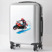 🏍️ Stylish Motorcycle Rider Minimal Urban Design シール (スーツケース)