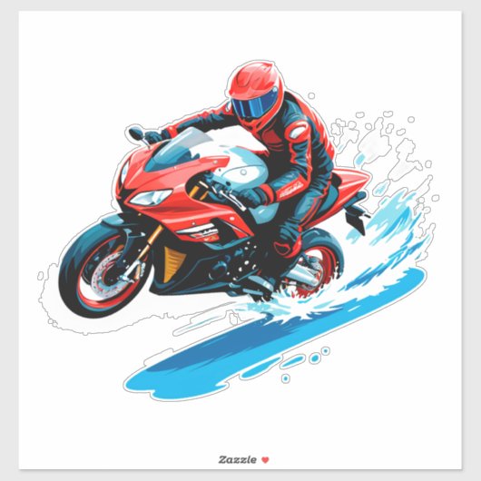 🏍️ Stylish Motorcycle Rider Minimal Urban Design シール (シート)